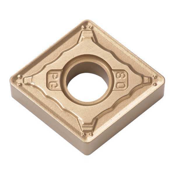 Diamond Turning Insert, Diamond, 1/2 in, CNMG, 80  Degrees, 1/16 in, Carbide