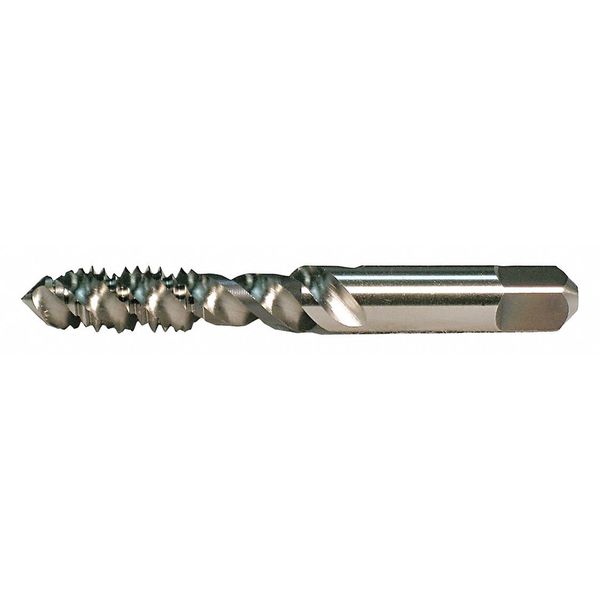 Spiral Flute Tap, #12-24, Bottoming, UNC, 3 Flutes, Uncoated