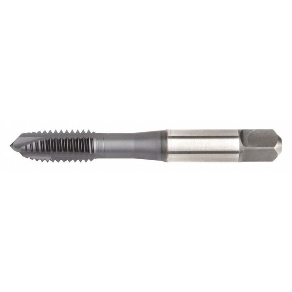 Spiral Point Tap, #12-24, Plug, UNC, 3 Flutes, Oxide