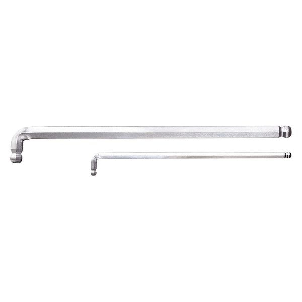 Metric Plain Ball Hex Key, 4 mm Tip Size, 5 43/64 in Long, 37/64 in Short