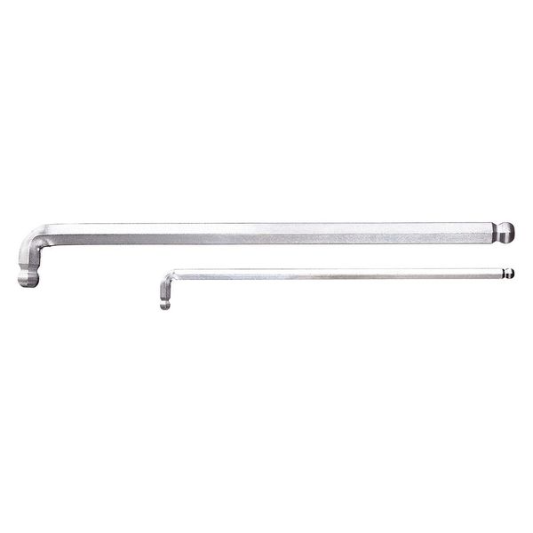 Metric Plain Ball Hex Key, 6 mm Tip Size, 7 21/64 in Long, 3/4 in Short