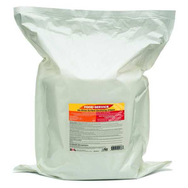 Food Service Wipes Refill, White, Bag, Food Service Contact Surfaces, 500 Wipes, 6 in x 8 in, Fresh