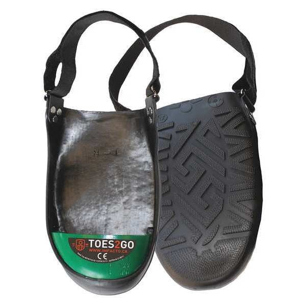 Toes2Go Steel Toe Cap Overshoes, Protective Cover, Black/Green, Men's 13-16, 1 Pair