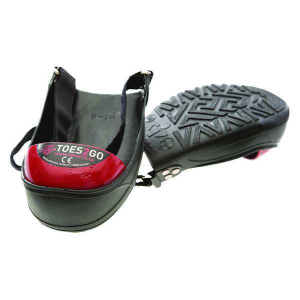 Toes2Go Steel Toe Cap Overshoes, Toe Guard Cover, Black/Green, Men's 8-13, Women's 10-13, 1 Pair