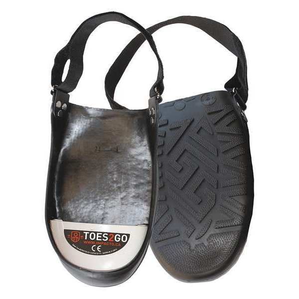Toes2Go Steel Toe Cap Overshoes, Toe Guard Cover, Black/Green, Men's 2-7, Women's 4-9, 1 Pair