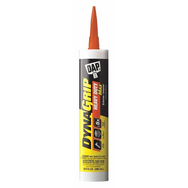 Construction Adhesive, 9.0 oz, Cartridge, White, Hybrid Polymer Base