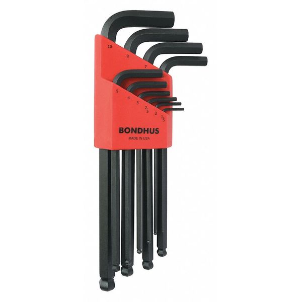 10 Piece Metric L-Shape Hex Key Set, 10990