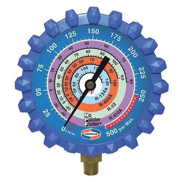 Refrigerant Gauge, Blue, 3-1/4
