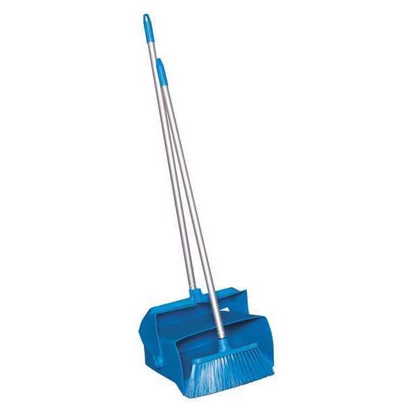 Lobby Dust Pan and Broom Set, Blue