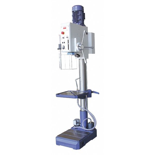 Floor Drill Press, Geared Head Drive, 3 hp, 240 V, 22 in Swing, 8 Speed