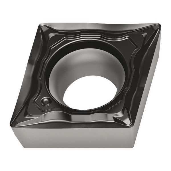 Diamond Turning Insert, Diamond, 1/4 in, CCMT, 80  Degrees, 1/64 in, Carbide