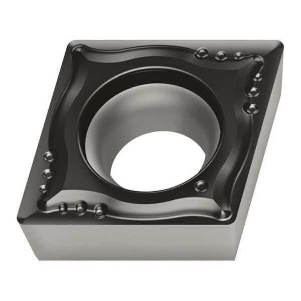 Diamond Turning Insert, Diamond, 3/8 in, CPGT, 80  Degrees, 1/64 in, Carbide