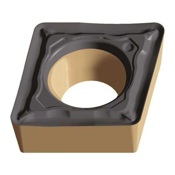Diamond Turning Insert, Diamond, 3/8 in, CCMT, 80  Degrees, 1/64 in, Carbide