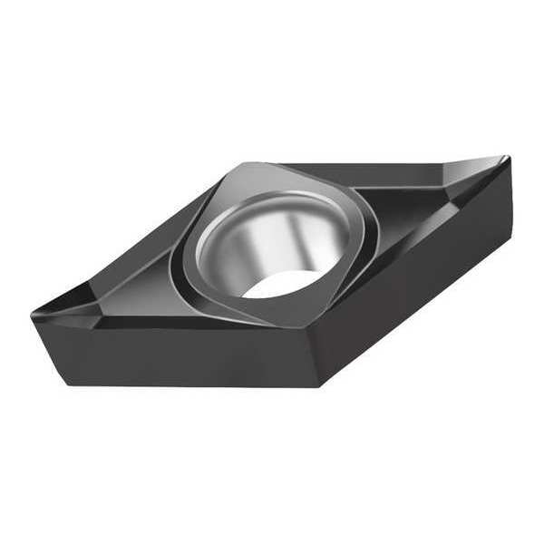 Diamond Turning Insert, Diamond, 3/8 in, DCGT, 55  Degrees, 1/64 in, Carbide