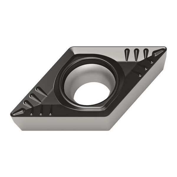 Diamond Turning Insert, Diamond, 3/8 in, DCMT, 55  Degrees, 1/64 in, Carbide