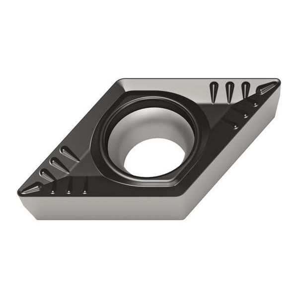 Diamond Turning Insert, Diamond, 3/8 in, DCMT, 55  Degrees, 1/64 in, Carbide