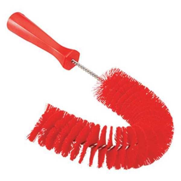 7 7/8 in W Hook Brush, Medium, 5 1/4 in L Handle, 15 1/2 in L Brush, Red, Polypropylene