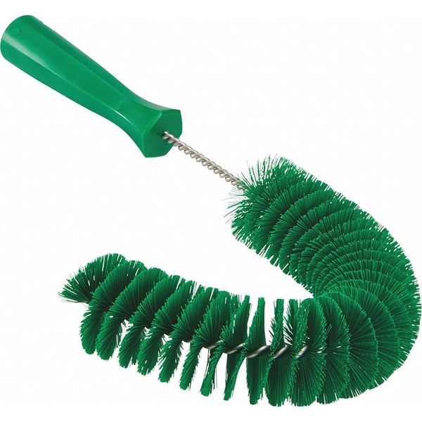 7 7/8 in W Hook Brush, Medium, 5 1/4 in L Handle, 15 1/2 in L Brush, Green, Polypropylene