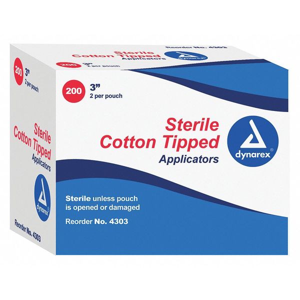 Cotton Tip Swab, Non-Sterile, 3