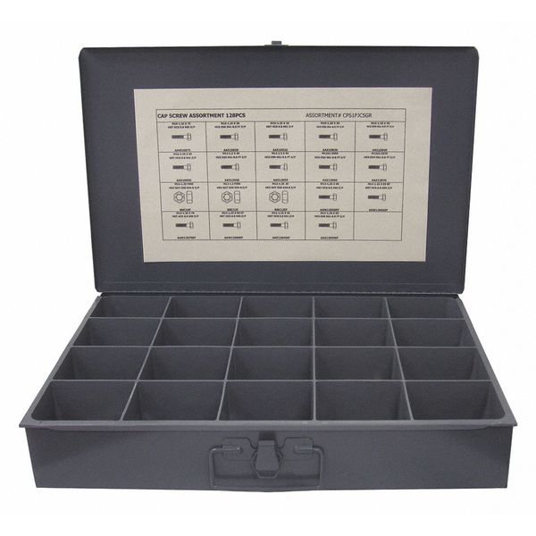 Hex Head Cap Screw Assortment, Steel, Zinc Plated Finish
