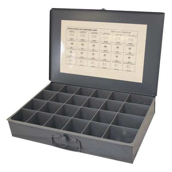Nut Assortment, Zinc Finish, 24 Sizes