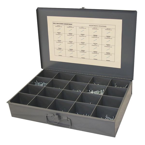 Tapping Screw Assortment, Steel, Zinc Plated Finish
