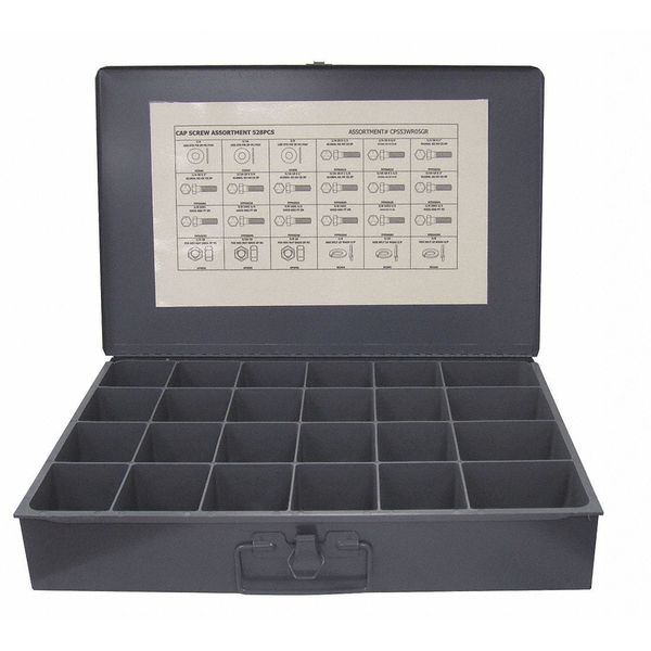 Hex Head Cap Screw Assortment, Steel, Zinc Plated Finish