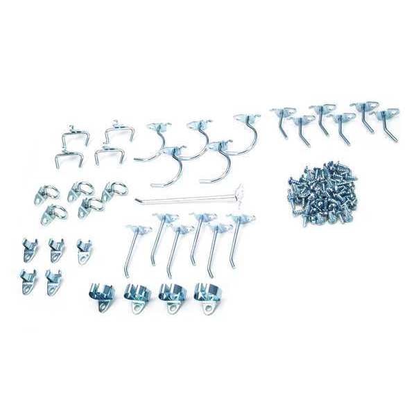 36 pc. Steel Pegboard Hook Assortment for 1/8 In. and 1/4 In. Pegboard