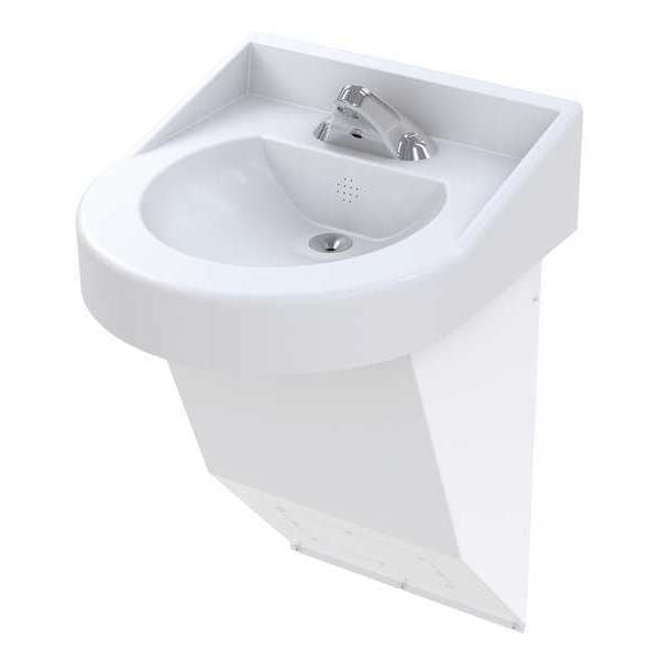 Bathroom Sink, White, D-Shaped, 15
