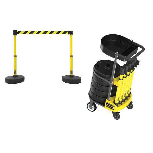 PLUS Cart Pkg w/Tray, Yw/Blk Dgnl Stp Bnr