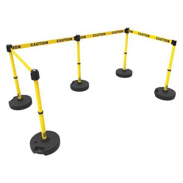 PLUS Barrier Set X5, Double-Sided Caution