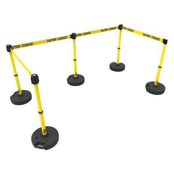 PLUS Barrier Set X5, Caution-Cuidado, Ylw