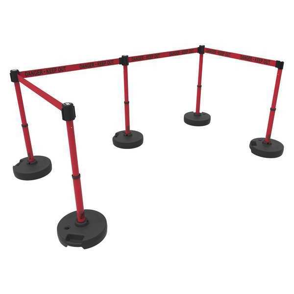 PLUS Barrier Set X5, Red Danger-Keep Out