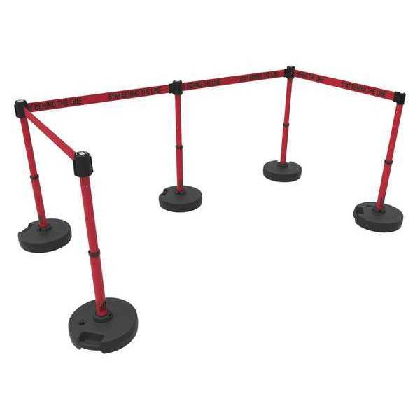 PLUS Barrier Set X5, Stay Behind Line, Red
