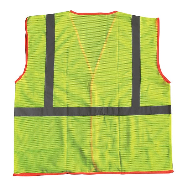 High-Visibility Vest, ANSI Class 1, U-Block, Mesh Polyester, Hook-and-Loop, Lime, Size S/M