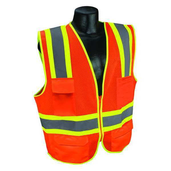 High Visibility Vest, Orange/Red, 3XL