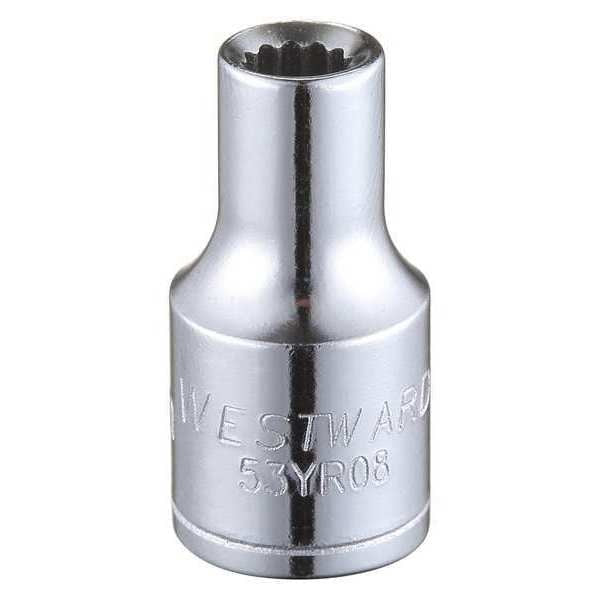 1/4 in Drive, 4mm Triple Square Metric Socket, 12 Points