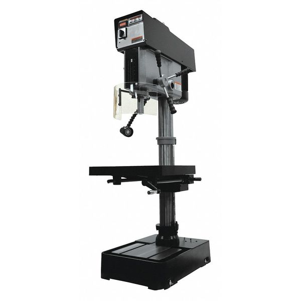 Floor Drill Press, Belt Drive, 2 hp, 230/460 V, 20 in Swing, Variable Speed