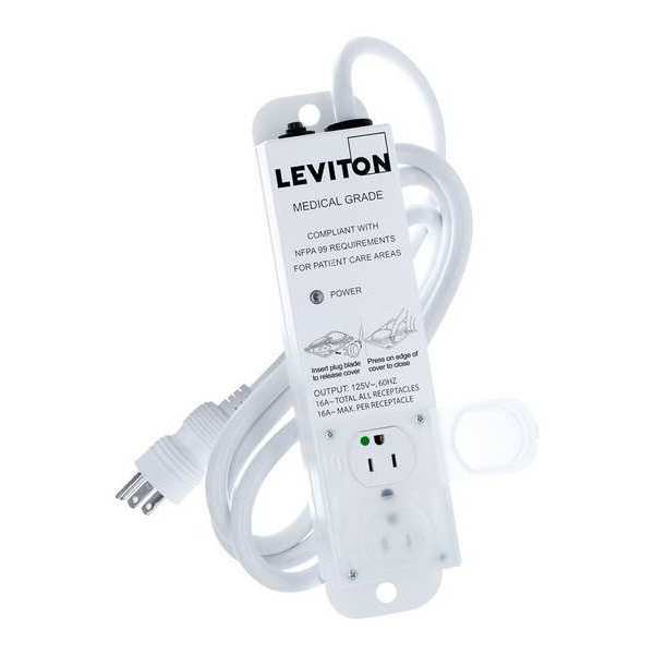 Outlet Strip, 15 A, 7 ft Cord L, 2 Outlets