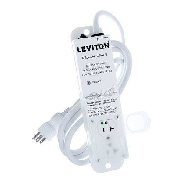 Outlet Strip, 20 A, 7 ft Cord L, 2 Outlets