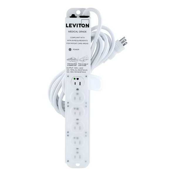 Outlet Strip, 15 A, 15 ft Cord L, 6 Outlets