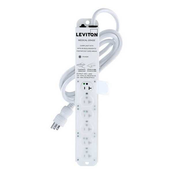 Outlet Strip, 20 A, 7 ft Cord L, 6 Outlets