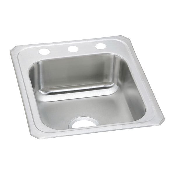 Kitchen Sink, Top Mount Mount, 3 Hole, Brushed Satin Finish