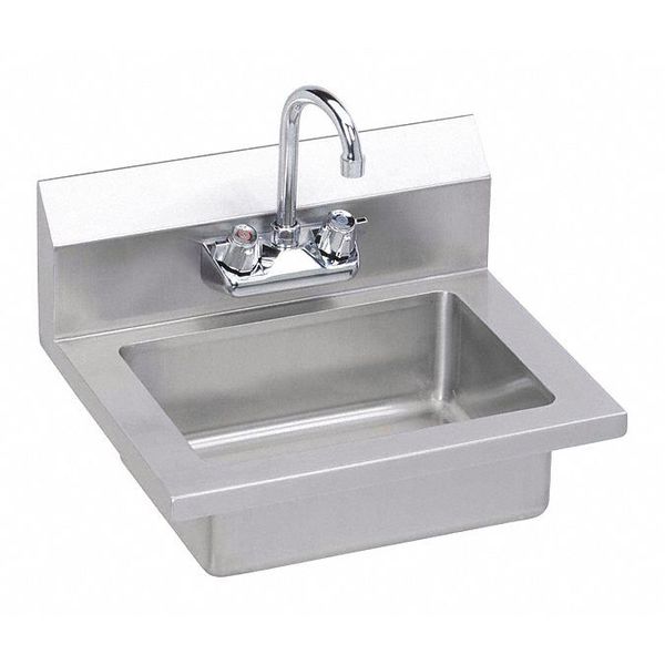 Sink, Wall Mount, 1 Set, On Center Hole, #4 Finish Finish