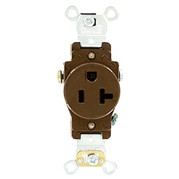 Receptacle, 20 A Amps, 125VAC, Single Outlet, 5-20R, Black