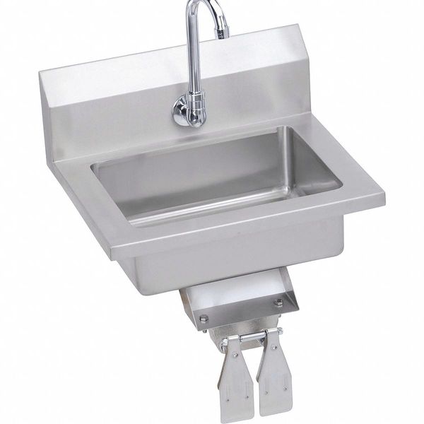 Sink, Wall Mount, 1 Set, On Center Hole, #4 Finish Finish