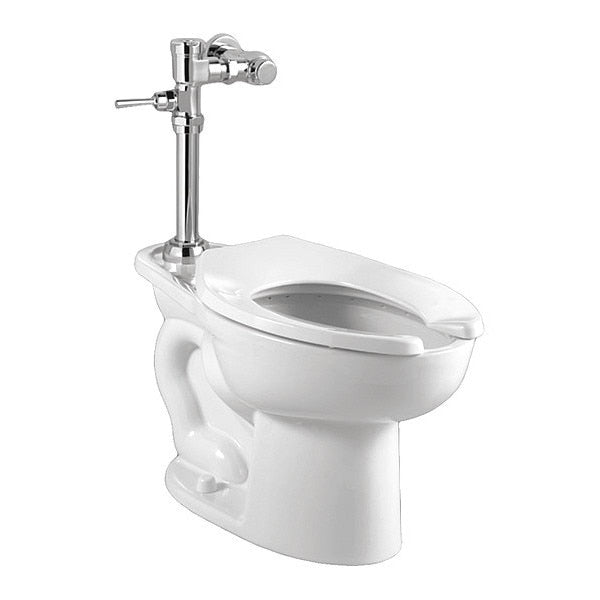 Madera 1.28GPF Toilet wMFlusValv Wh, 1.28 gpf, Flushometer, Floor Mount, Elongated, White