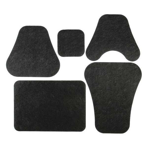 Black Decorative Needlepunch V Restroom Mat Bundle 18