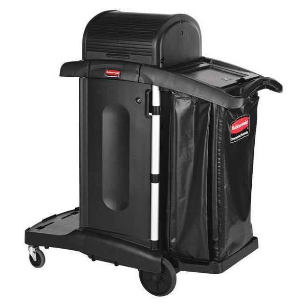 Janitor Cart, Rubber Caster, 3 Shelves
