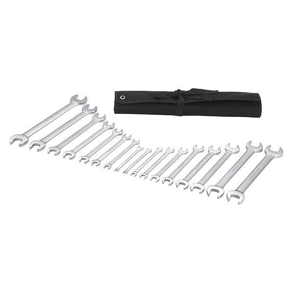 Open End Wrench Set, SAE, Metric, 17 pcs.